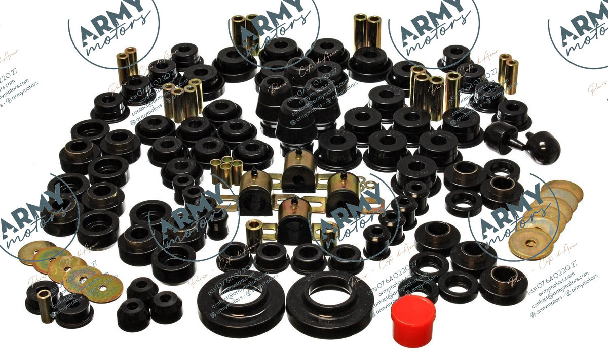 kit silentblocs polyurethane complet avec body lift 1pouce Jeep Wrangler TJ 218107G