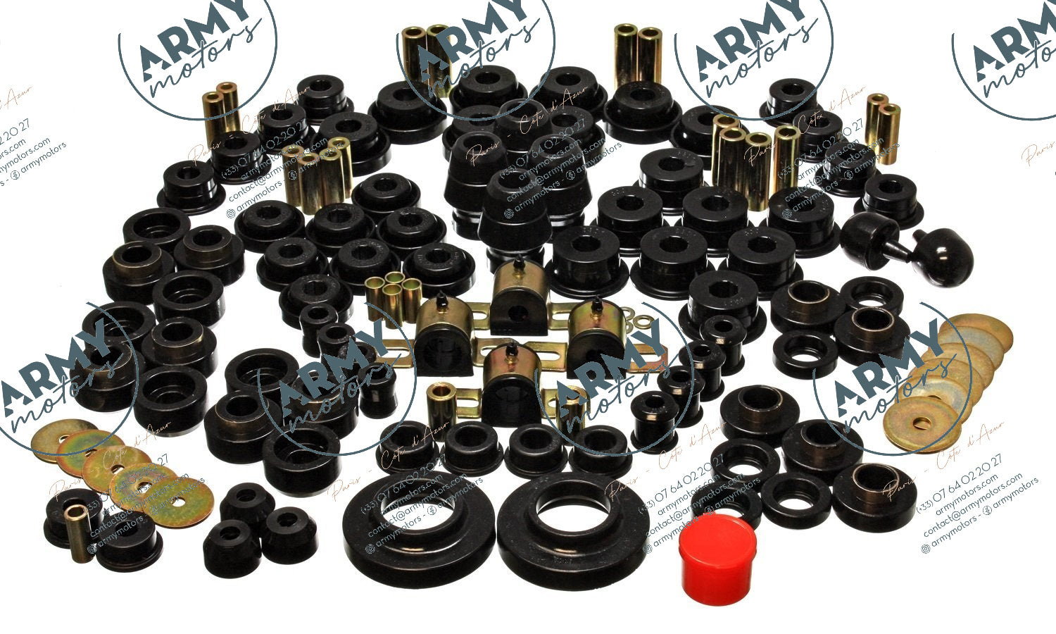 kit silentblocs polyurethane complet avec body lift 1pouce Jeep Wrangler TJ 218107G