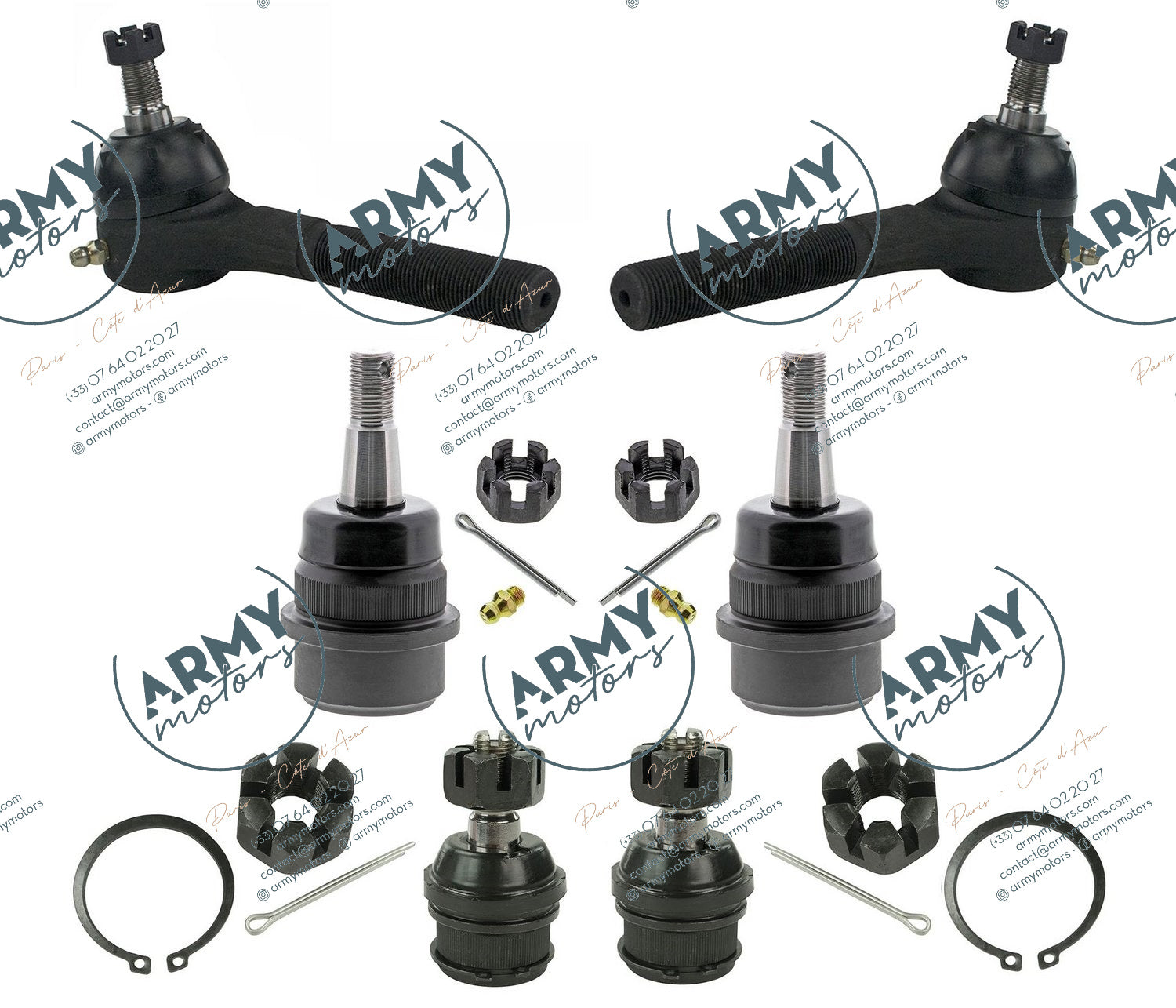 kit rotules direction et suspension Jeep Wrangler YJ MKIT20193