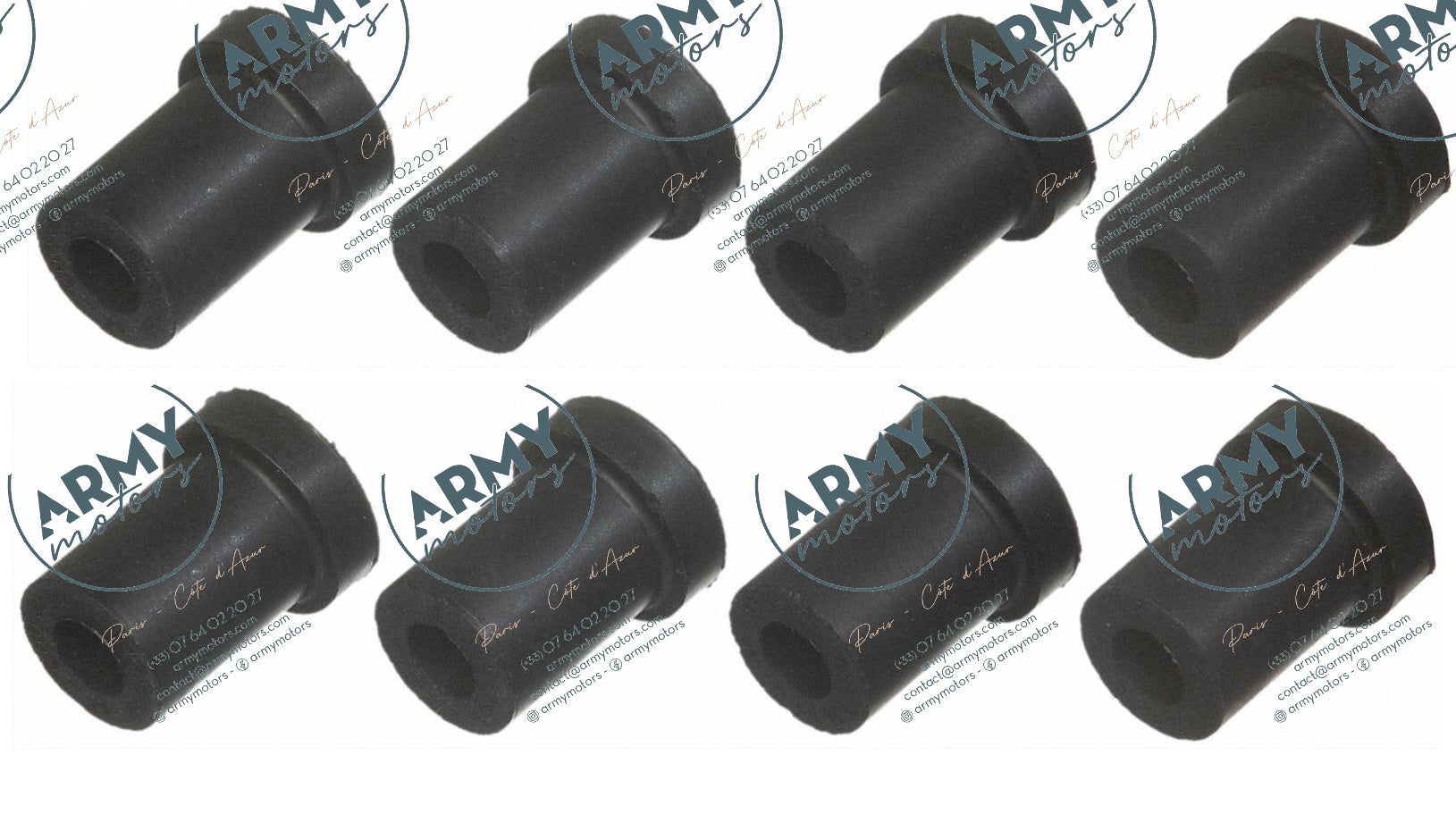 jeu 8 silentblocs jumelles avant Jeep CJ7 5355966K8