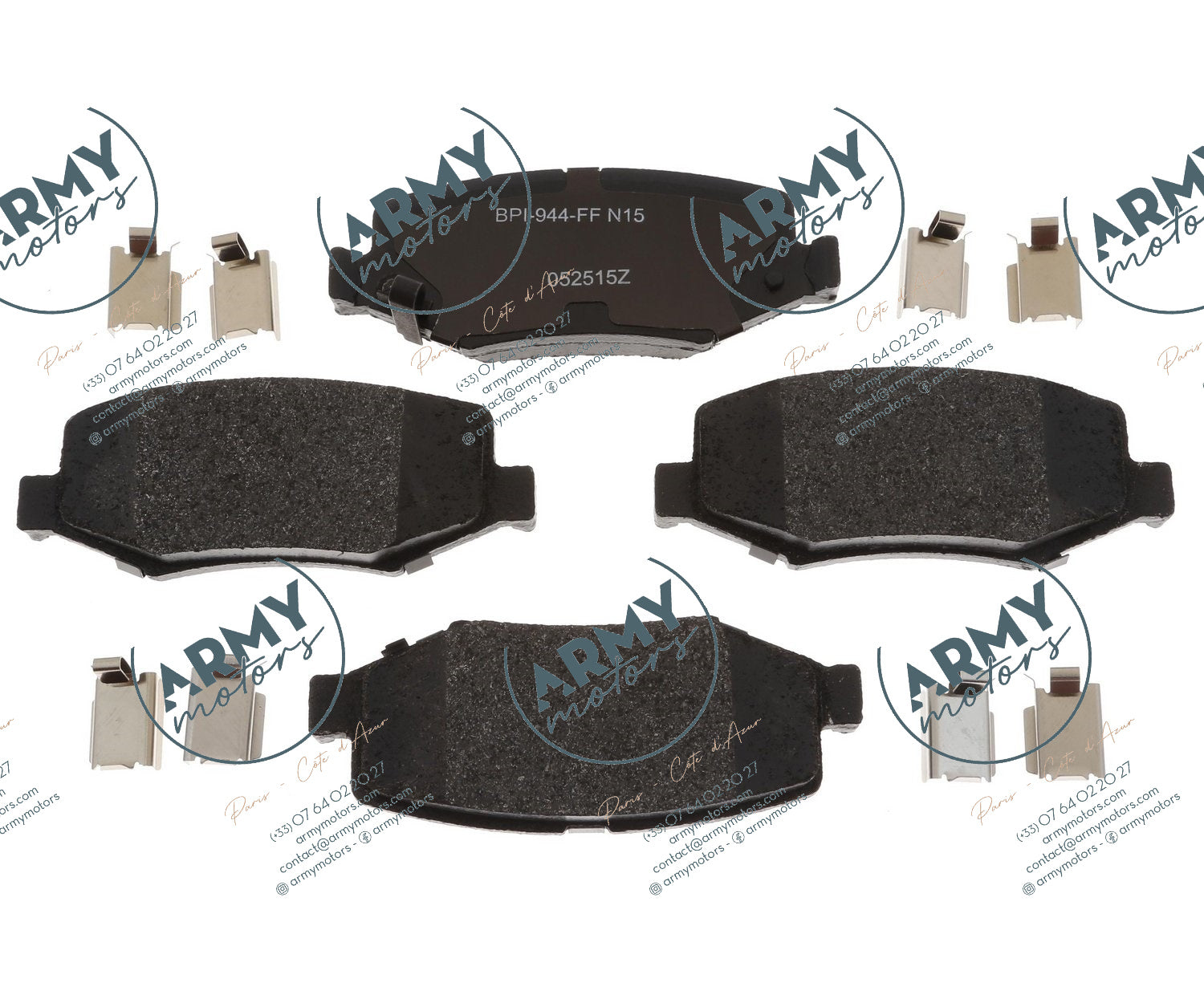 jeu de 4 plaquettes de freins arriere pour Jeep Wrangler JK 2007-2018 68003776AA